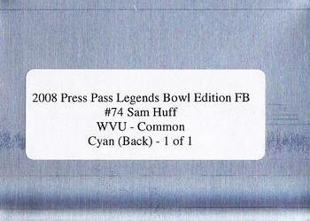 2008 Press Pass Legends Bowl Edition - Printing Plates Back Cyan #74 Sam Huff Back