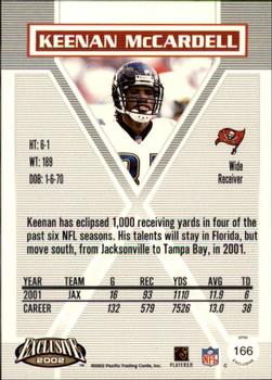 2002 Pacific Exclusive #166 Keenan McCardell Back