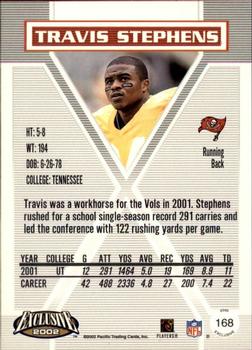 2002 Pacific Exclusive #168 Travis Stephens Back