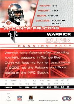 2002 Pacific Heads Up #5 Warrick Dunn Back