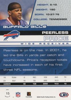 2002 Pacific Heads Up #15 Peerless Price Back