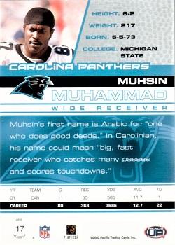 2002 Pacific Heads Up #17 Muhsin Muhammad Back