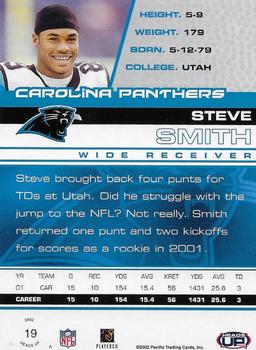 2002 Pacific Heads Up #19 Steve Smith Back