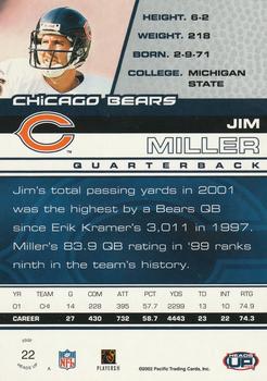 2002 Pacific Heads Up #22 Jim Miller Back