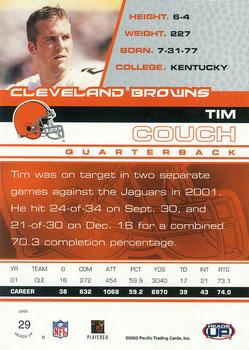 2002 Pacific Heads Up #29 Tim Couch Back