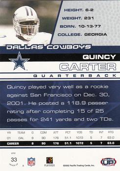 2002 Pacific Heads Up #33 Quincy Carter Back