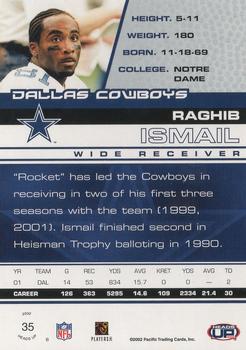 2002 Pacific Heads Up #35 Raghib Ismail Back
