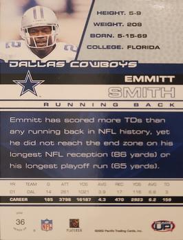 2002 Pacific Heads Up #36 Emmitt Smith Back