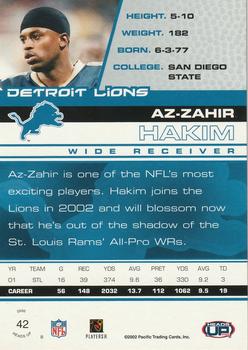 2002 Pacific Heads Up #42 Az-Zahir Hakim Back