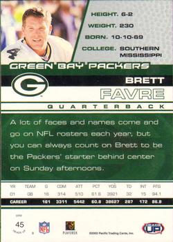 2002 Pacific Heads Up #45 Brett Favre Back