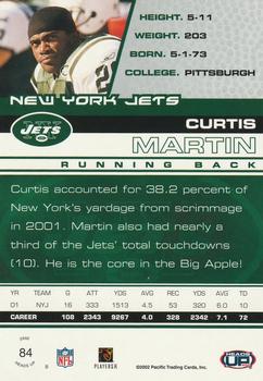 2002 Pacific Heads Up #84 Curtis Martin Back