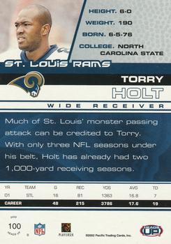 2002 Pacific Heads Up #100 Torry Holt Back