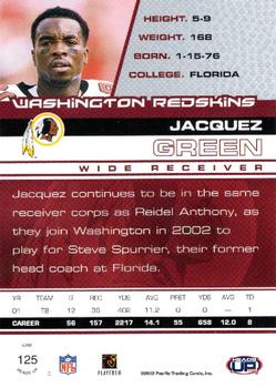 2002 Pacific Heads Up #125 Jacquez Green Back