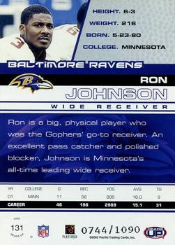 2002 Pacific Heads Up #131 Ron Johnson Back