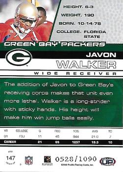 2002 Pacific Heads Up #147 Javon Walker Back