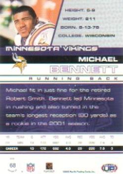 2002 Pacific Heads Up #68 Michael Bennett Back