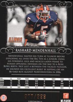 2008 Press Pass Legends - Bronze #14 Rashard Mendenhall Back
