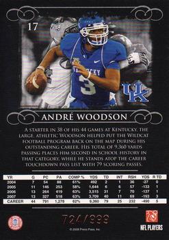 2008 Press Pass Legends - Bronze #17 Andre Woodson Back