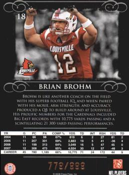 2008 Press Pass Legends - Bronze #18 Brian Brohm Back