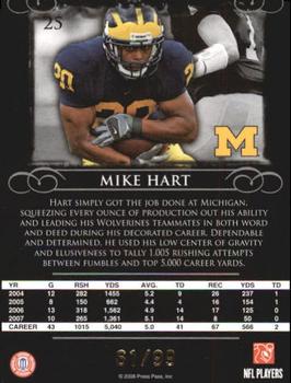 2008 Press Pass Legends - Gold #25 Mike Hart Back