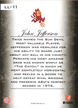 2008 Press Pass Legends - Legendary Legacy #LL-11 John Jefferson Back