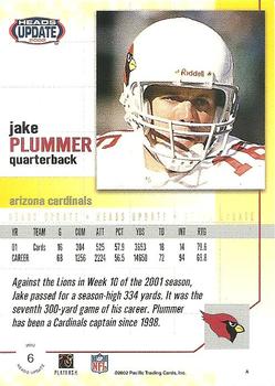 2002 Pacific Heads Update #6 Jake Plummer Back