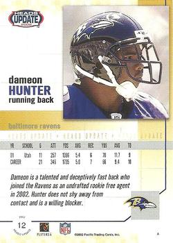 2002 Pacific Heads Update #12 Dameon Hunter Back