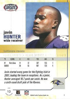 2002 Pacific Heads Update #13 Javin Hunter Back