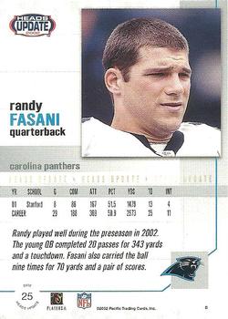 2002 Pacific Heads Update #25 Randy Fasani Back