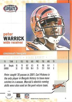 2002 Pacific Heads Update #39 Peter Warrick Back