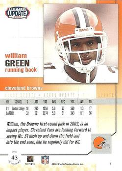 2002 Pacific Heads Update #43 William Green Back