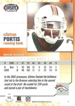 2002 Pacific Heads Update #55 Clinton Portis Back