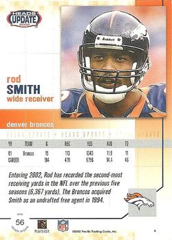 2002 Pacific Heads Update #56 Rod Smith Back