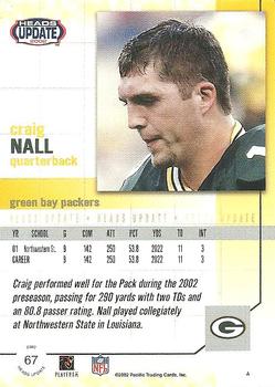 2002 Pacific Heads Update #67 Craig Nall Back