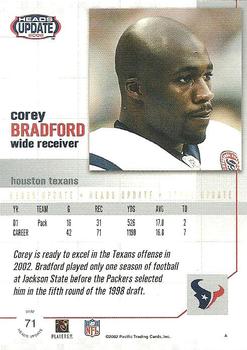 2002 Pacific Heads Update #71 Corey Bradford Back
