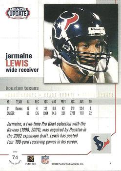 2002 Pacific Heads Update #74 Jermaine Lewis Back