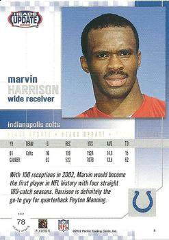 2002 Pacific Heads Update #78 Marvin Harrison Back