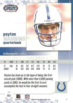 2002 Pacific Heads Update #80 Peyton Manning Back