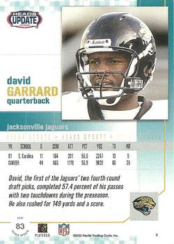 2002 Pacific Heads Update #83 David Garrard Back