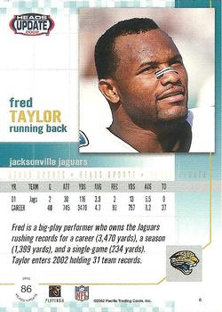2002 Pacific Heads Update #86 Fred Taylor Back