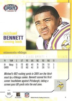 2002 Pacific Heads Update #95 Michael Bennett Back