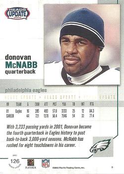 2002 Pacific Heads Update #126 Donovan McNabb Back