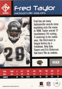 2002 Pacific Private Stock Reserve #45 Fred Taylor Back