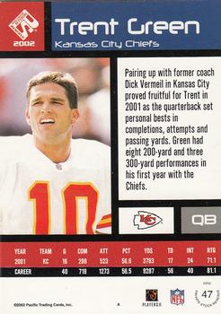 2002 Pacific Private Stock Reserve #47 Trent Green Back