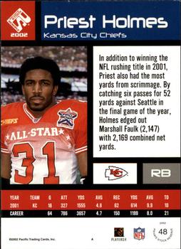 2002 Pacific Private Stock Reserve #48 Priest Holmes Back