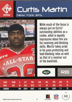 2002 Pacific Private Stock Reserve #68 Curtis Martin Back