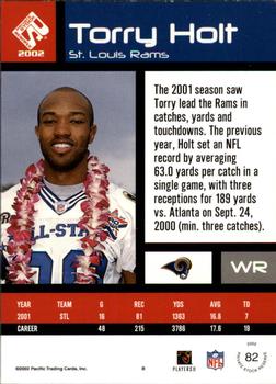 2002 Pacific Private Stock Reserve #82 Torry Holt Back