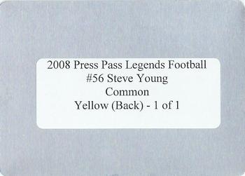 2008 Press Pass Legends - Printing Plates Back Yellow #56 Steve Young Back