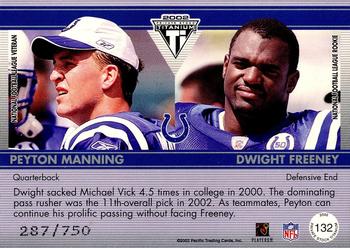 2002 Pacific Private Stock Titanium #132 Peyton Manning / Dwight Freeney Back