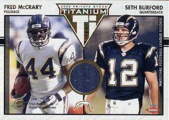 2002 Pacific Private Stock Titanium #162 Fred McCrary / Seth Burford Front